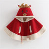 Cartoon Reindeer Pompon Embellished Cloak